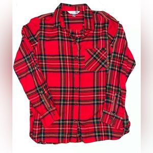 Old Navy Red Patterned Flannel